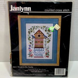 Janlynn Sweet Is the Smile of Home Cross Stitch Kit Sealed